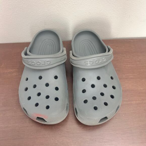 Crocs 206991 Gray Kids Classic Clogs Sz J3 / 8.5 - Picture 1 of 8